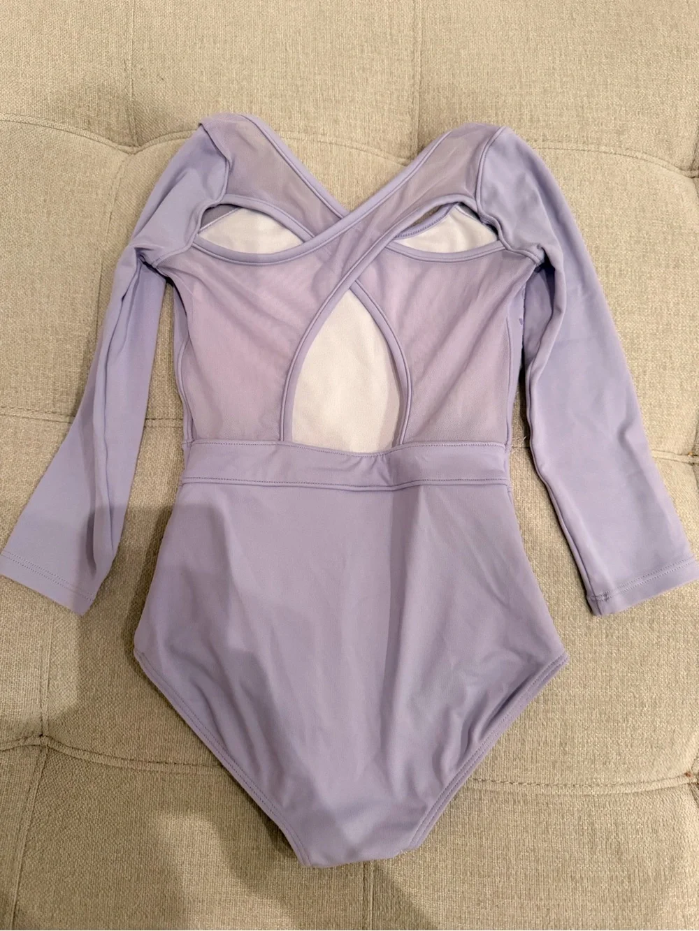 Bloch Girls Dara 3/4 Sleeve Leotard Lilac / 6X-7